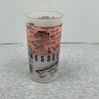 Tennessee State Souvenir Frosted Glass Tumbler Hazel Atlas Pink 5    Tall