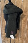 Northern Waters Knitwear Green Oiled British Wool Scarf
