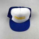 Vintage Construction Hat Cap Snapback Trucker Blue Routing Services Workwear 90s