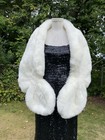 White Faux Fur Bolero Jacket Coat Wrap Bridal Wedding Stole Imitation Fox