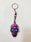 New Purple Day Of The Dead Sugar Skull 3d Figurine Keychain