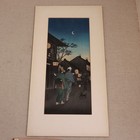 Takahashi Shotei Hiroaki Japanese Woodblock Print Evening At Shinagawa 1936 Moon