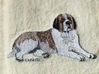 Saint St  Bernard Dog Kitchen Hand Towel Set Of 2 Embroidered Cream Cotton Nwt