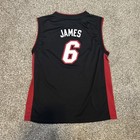 Adidas Jersey Youth Xl Black Miami Heat Lebron James 6 Basketball Nba Sleeveless