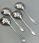Pointed Antique By Reed   Barton Sterling Silver 4 Cream Soup Spoons 6  1 8 