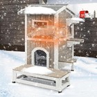 Petscosset Insulated Outdoor Cat House Weatherproof  2-story Feral Cats Shelter