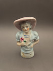Vintage Porcelain Pin Cushion Half Doll  Marked H k  Japan