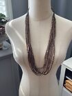 Rare Authentic Signed Native American Indian 10 Strand Heishi Bead Necklace Nr