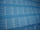 Vintage 1950 s Mcm Blue   White Linen Tablecloth Russel Wright Era  Never Used