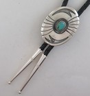 Sterling On Sterling Silver Overlay With Turquoise Southwestern Bolo Tie