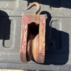 Red Rare Antique Wood   Iron Barn Pulley Block Primitive Farm Pulley Amish Pa   