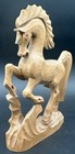 Vintage Russian Folk Art Hand Carved Wood Horse Figurine Handmade Ussr