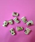 Vintage Thimble Lot Souvenir  Hand Painted  Butterflies  Clovers  Flowers