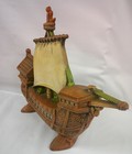 Fresolone Ceramic Mold Ship Boat Figurine Hand Painted Pirate 1966 Vintage
