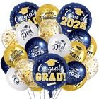 Graduation Balloons Graduation Decorations 2026  51pcs Grad Navy Blue And Gold
