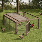Foldable Chicken Coop Rabbit Hutch Outdoor  Pet Cage House Wood Small Animal Pou