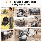 Pack   Play W  Bassinet 7 In 1 One-step Setup Bedside Crib Portable Playpen