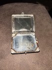 1920   s Karess silver-plate Etched    wedding Compact   woodworth Ny   Paris W Mirror