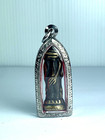 Old Brass Rare  Phra Pidta Yant Statue Pendant  Fetish Talisman Thai Amulet