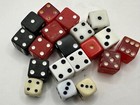 Lot Of 19 Vintage Bakelite Dice Black Cream Red White  Square Mcm Casino 2 Sizes
