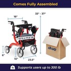 Drive Medical Nitro Duet Rollator Walker And Transport Wheelchair Chair  Red