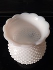 Vintage White Milk Glass Hobnail Hurricane Oil Light Lamp Shade Chimney Globe Ex