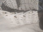 Rustic Heart Shaped Wicker Basket Farmhouse Cottagecore Decor Whitewashed Boho