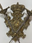 Vintage Medieval Coat Of Arms Shield Swords Wall Decoration All Metal