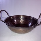 Vintage Hammered Copper Container  With Fancy Brass Handles - 7  Judie Parker