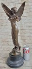 Hand Made Angel Bronze Angel Warrior Sword Art Garden Marble Collectable Hotcast
