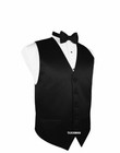 New Men s Black Satin Tuxedo Vest Bow Tie Real Pockets Best Quality Tuxxman
