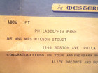 Vintage Western Union Telegram Congratulations 1950s Anniversary Philadelphia Pa