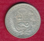 Peru 1895 Un Sol Silver Coin   very Nice Lightly Circulated   Ships Free  