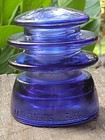Vintage Glass Insulator Cobalt Blue Armstrong Colorized Decorative Glass Antique