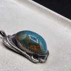 Vintage Sterling Turquoise Pendant Southwestern Style 1 5 