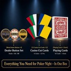 Poker Dealer Kit     Metal Dealer Button Set With 12-pack Poker Cut Cards   Pla   