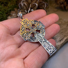 Extra Large Celtic Cross Necklace Irish Scottish Pendant W free Chain