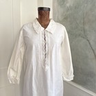Antique Edwardian White Cotton   Embroidered Lace Nightgown Dress Vintage