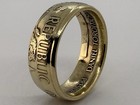 1991 Kenya 10 Cents Coin Ring Size 10 Daniel Arap Moi Handcrafted Brass