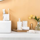 Rqyixi Bathroom Accessories Set 4 Pcs Marble Look Sets Toothbrush Holder Soap   