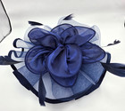 Womens Fascinator Hat Navy Blue Cocktail Party Wedding Church Derby Headpiece