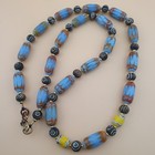 Vintage Venetian Style Sky Blue Trade   Bone Beads Necklace