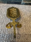 Vintage Ornate Brass Coat Hat Purse Flower Design Hook Italy