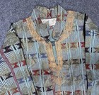 Men   s African Dashiki Long Sleeve Geometric Print Shirt V-neck Gold Embroidery