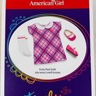 New sealed 18  American Girl Doll Pretty Plaid Outfit  Dress  Socks  Shoes Set