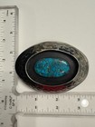 Bc Cayaditto Sterling Belt Buckle Turquoise Native American