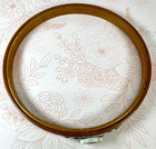 Vintage Queen 6  Wood Embroidery Cross Stitch Hoop Felt Lined Tension Wheel