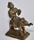 Small Antique Bronze Indian Votive Brahmin Vishnu Statue 18 19th Century
