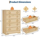 5 Drawer Dresser For Bedroom  Modern Chest Of Drawers  Wooden Storage Organizer