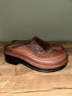 Klogs Footwear Clogs Womens Tooled Slide Mule Brown Leather Slip Resistant 8 5